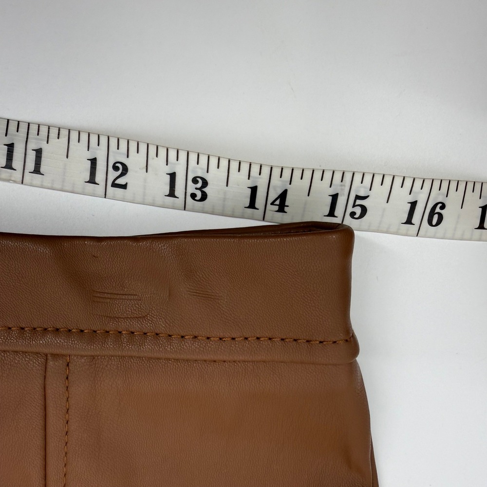 Banana Republic Vegan Leather Midi Skirt Womens 10 Brown NWT Paneled A-Line - Picture 7 of 8